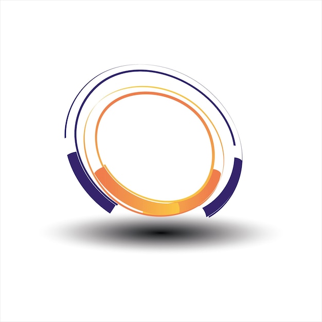 Abstract Circular Logo with Orange and Blue Elements