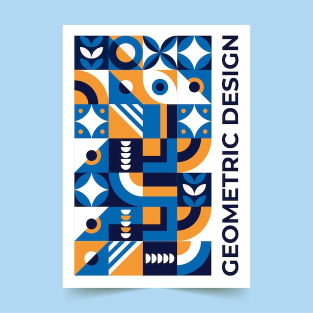 Abstract classic blue poster flyer template