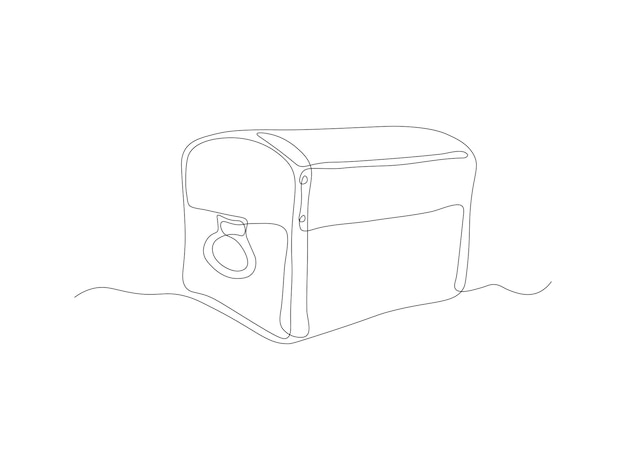 abstract cofre de antigüedad continuo de una sola línea de arte dibujo a mano boceto