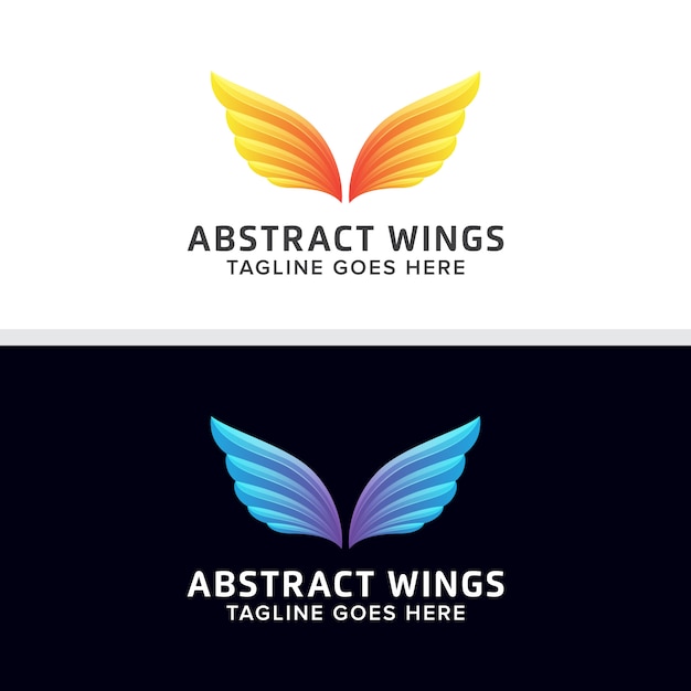Abstract Colorful Wings Logo Design Vector