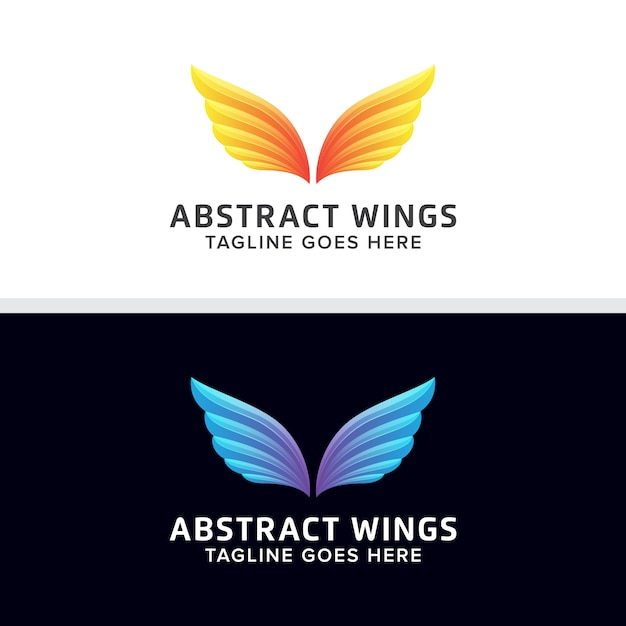 Vector abstract colorful wings logo design vector