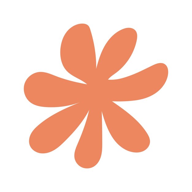 Abstract Coral Flower Design Simple Shape Organic Modern Minimalist Flat Illustration Vector