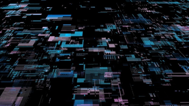 Abstract digital cyberspace with moving particles Cyber security database Matrix technology decoder Futuristic hitech background with dots High speed big data Vector illustration