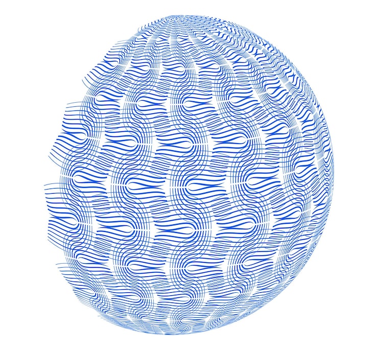 Vector abstract digital sphere with gradient lines futuristic globe design symbolizing big data neural networks blockchain technology innovation and global connection for hitech projects and present