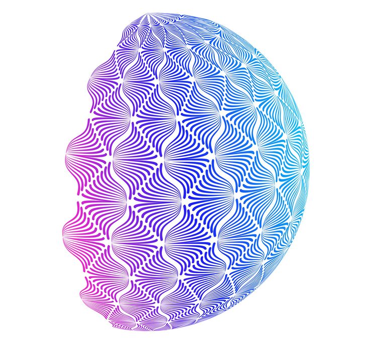 Vector abstract digital sphere with gradient lines futuristic globe design symbolizing big data neural networks blockchain technology innovation and global connection for hitech projects and present