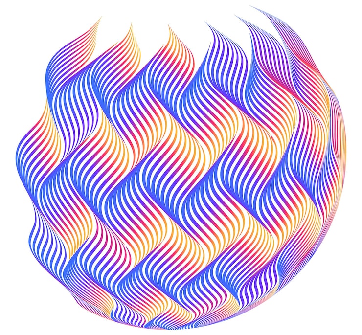 Vector abstract digital sphere with gradient lines futuristic globe design symbolizing big data neural networks blockchain technology innovation and global connection for hitech projects and present