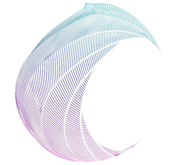 Vector abstract digital sphere with gradient lines futuristic globe design symbolizing big data neural networks blockchain technology innovation and global connection for hitech projects and present