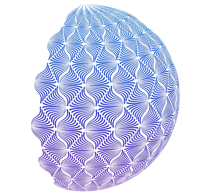 Vector abstract digital sphere with gradient lines futuristic globe design symbolizing big data neural networks blockchain technology innovation and global connection for hitech projects and present