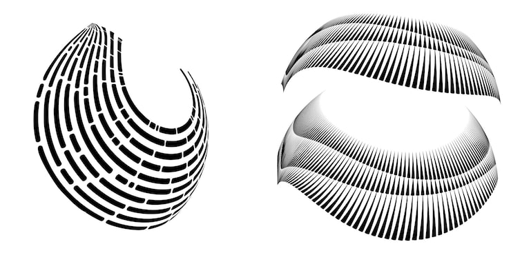 Vector abstract digital sphere with gradient lines futuristic globe design symbolizing big data neural networks blockchain technology innovation and global connection for hitech projects and present