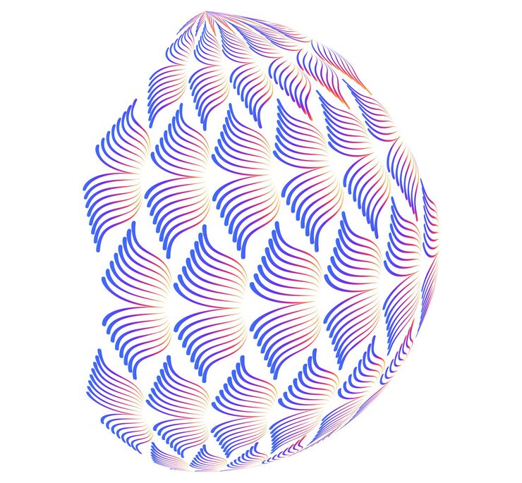 Vector abstract digital sphere with gradient lines futuristic globe design symbolizing big data neural networks blockchain technology innovation and global connection for hitech projects and present