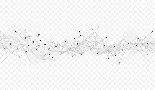 Abstract dynamic motion lines and dots connection background with plexus effect