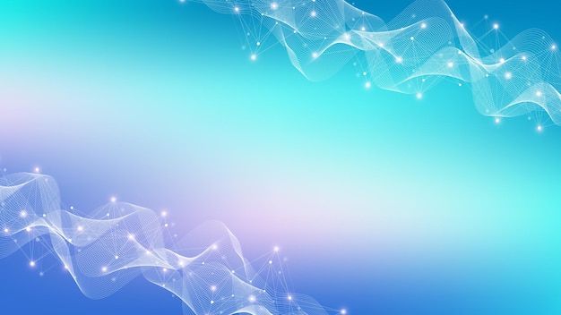 Abstract dynamic motion lines and dots connection background with plexus effect