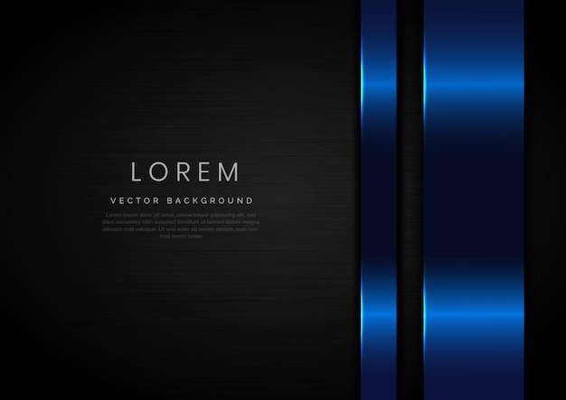 abstract elegant blue geometric layers with lighting on black background