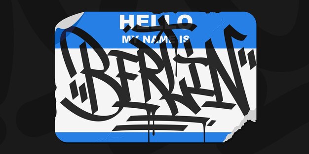 Abstract Flat Graffiti Style Sticker con algunas ilustraciones vectoriales de letras de arte callejero