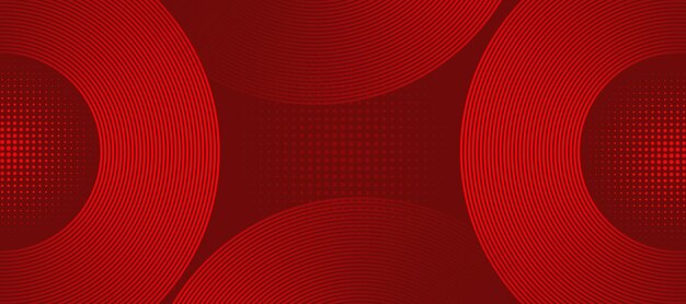 Abstract Geometric Red Circles Composition