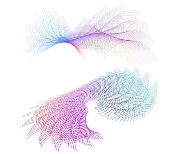 Abstract gradient geometric lines wave background Modern 3D curve shape with colorful flowing stripes for technology science big data blockchain business presentation design