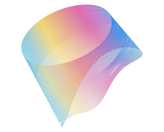Abstract gradient geometric lines wave background Modern 3D curve shape with colorful flowing stripes for technology science big data blockchain business presentation design