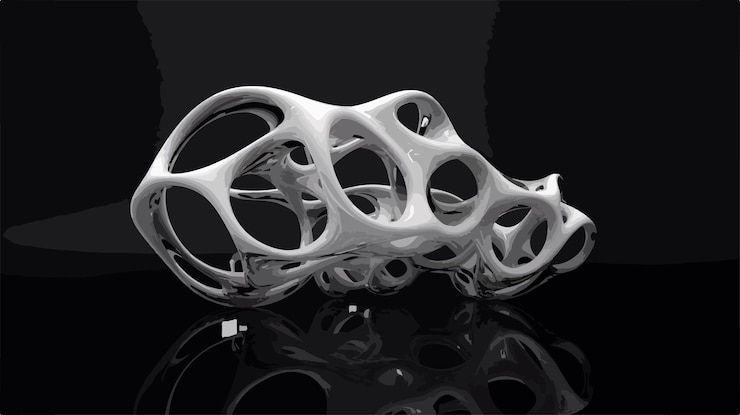 Vector abstract grayscale 3d shape diseño digital para proyectos creativos