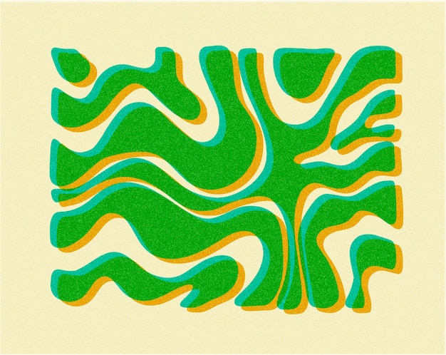 Abstract groovy floral poster Y2K Estilo minimalista moderno de moda dibujado a mano para papel tapiz decoración de pared tela plantilla de portada de tarjeta postal