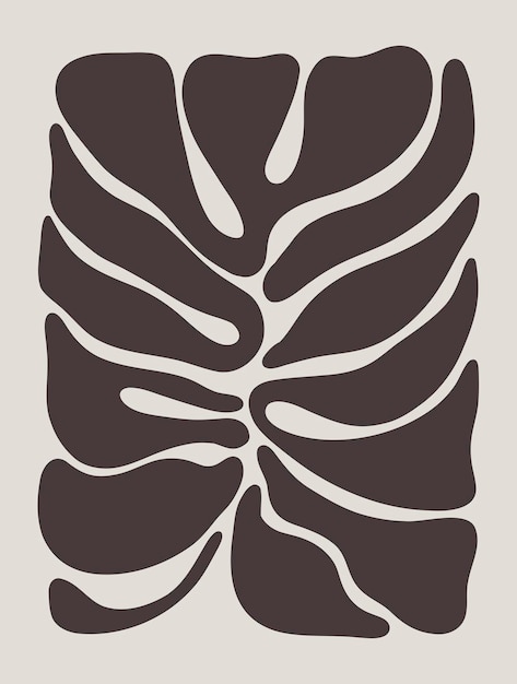 Abstract groovy floral poster Y2K Estilo minimalista moderno de moda dibujado a mano para papel tapiz decoración de pared tela plantilla de portada de tarjeta postal