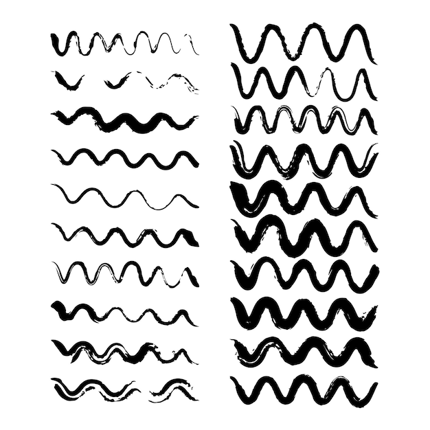 Abstract grunge pincel línea de onda de fondo diseño de arte vectorial patrón de línea a rayas para diseño gráfico