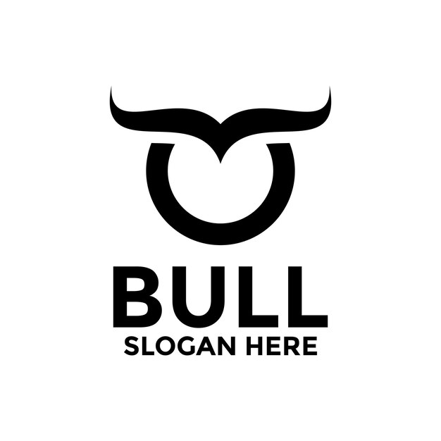 abstract head bull logo simple head bull head and horn bison logo vector template