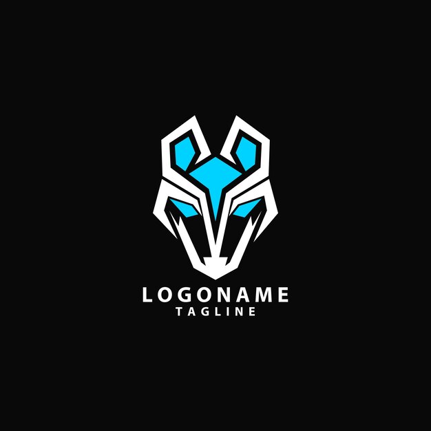 Abstract head fox diseño de logotipo vectorial moderno