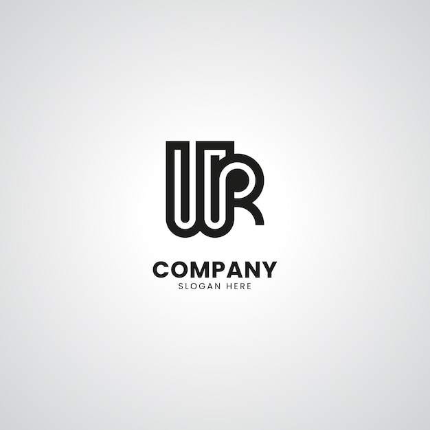 Abstract Initial Letter WR RW Modern Unique Logo Design Vector