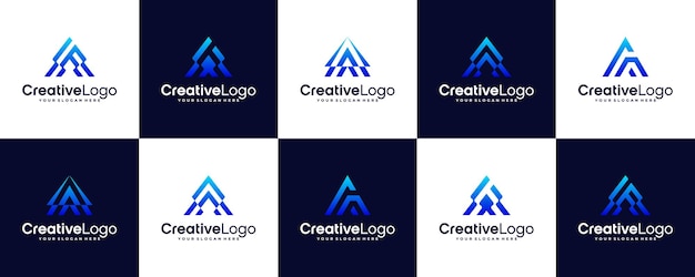 Abstract letter Un conjunto de iconos de logotipo para la tecnología empresarial
