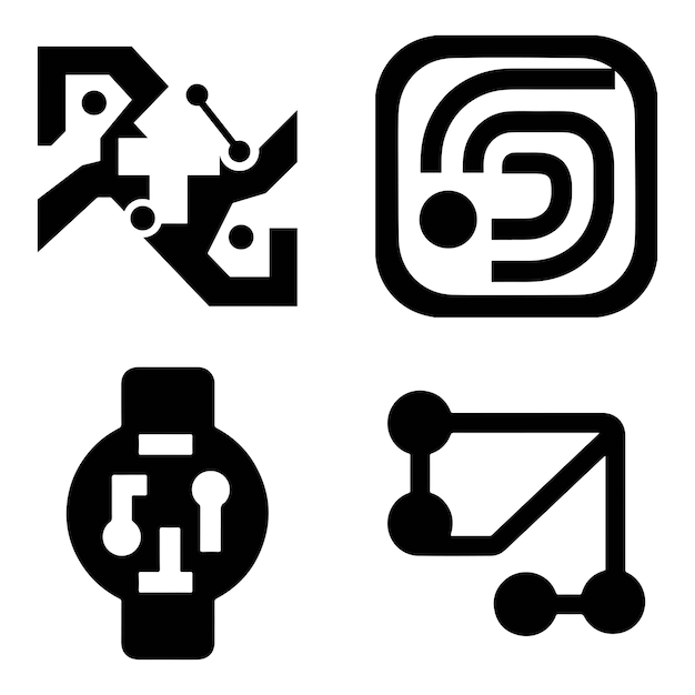 Abstract Logos geométricos para tecnología o innovación