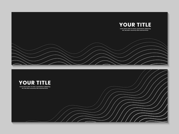 abstract modern banner collection with wavy lines design vector