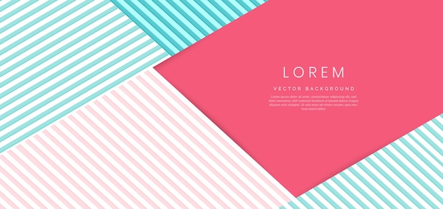 Abstract modern geometric backdrop background with textured pink and blue paper layers