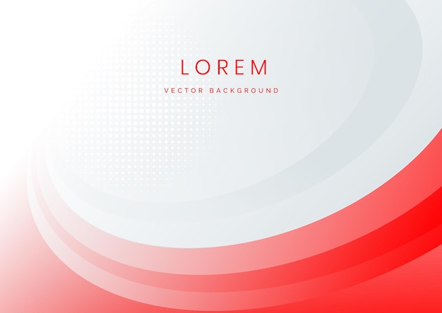 Abstract modern red white gray gradient waves overlap background with copy space for text Minimal concept