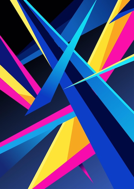 Abstract multicolored lines on a blue background