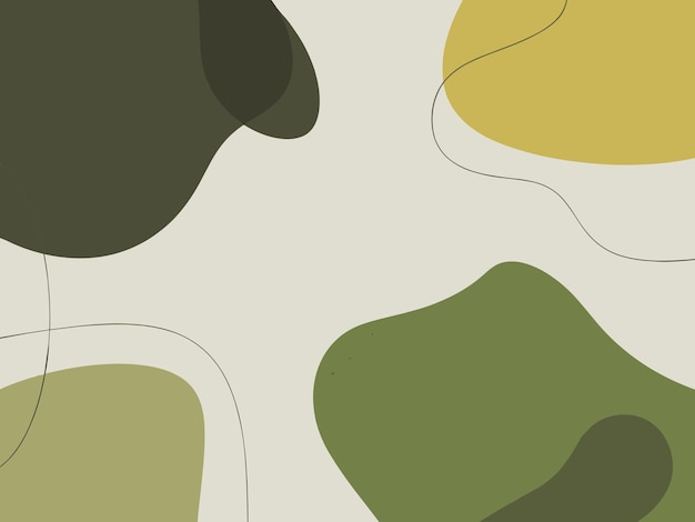 Abstract organic shapes with thin black lines on a neutral background