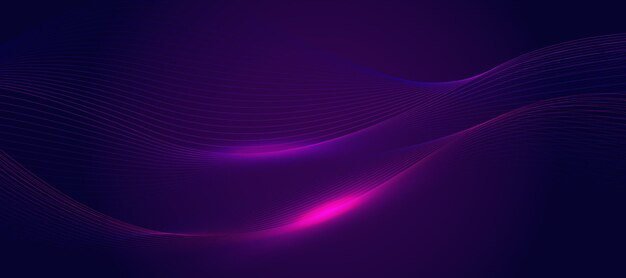 Abstract Purple Wave with Glowing Neon Lines