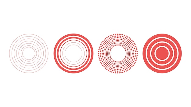 Abstract Red Concentric Circles and Dot Patterns on White Keywords abstract red circles concentric pattern design graphic element background texture dots radial gradient ripple wave