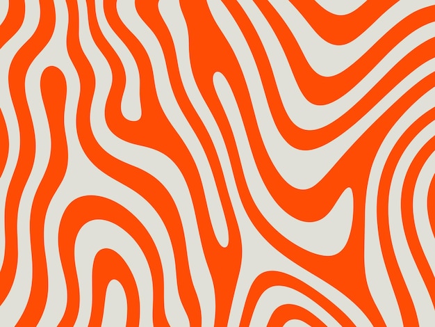 Abstract retro orange and beige wavy stripes pattern background