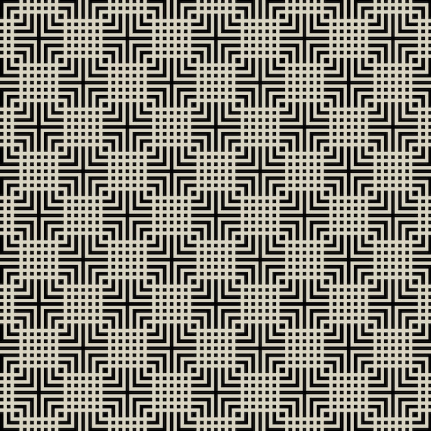 Un abstract Seamless Black and Cream cuadrado vectorial de patrones japoneses papel tapiz étnico geométrico