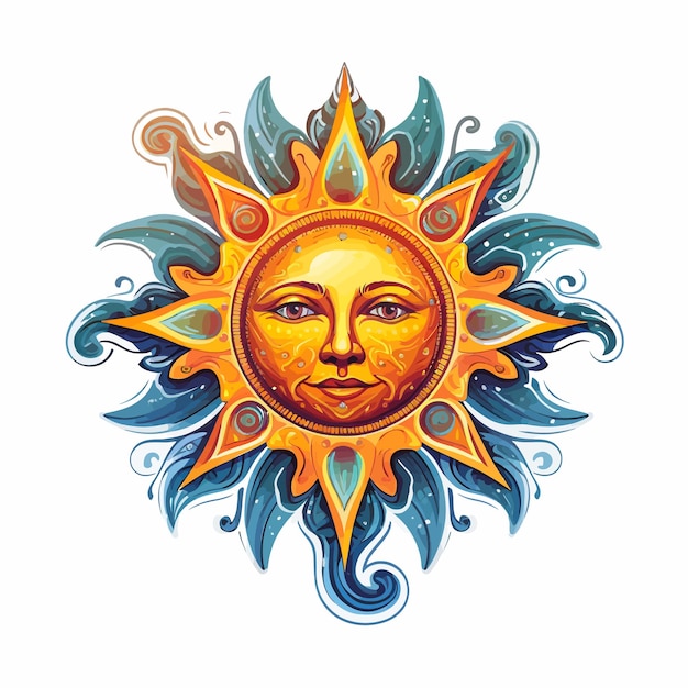 Vector abstract_sun_sticker (etiqueta para el sol)