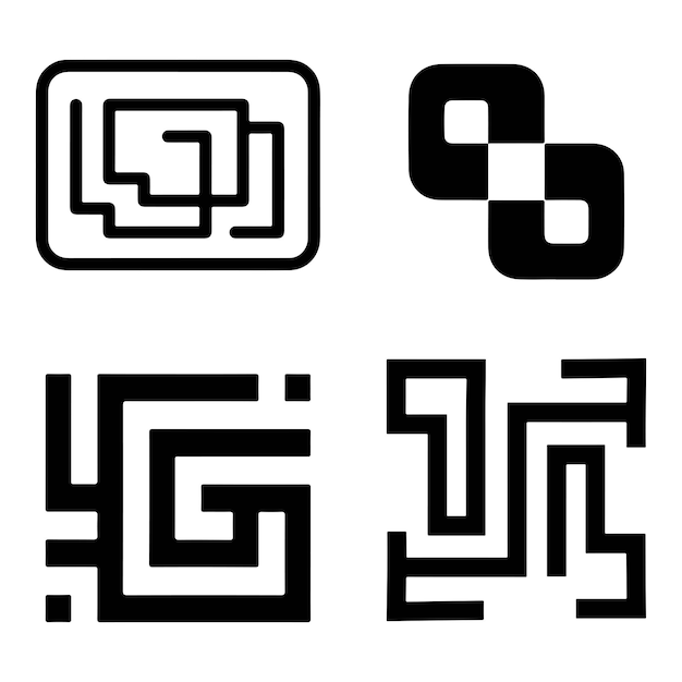 Abstract Technology Icons Set for Digital Design