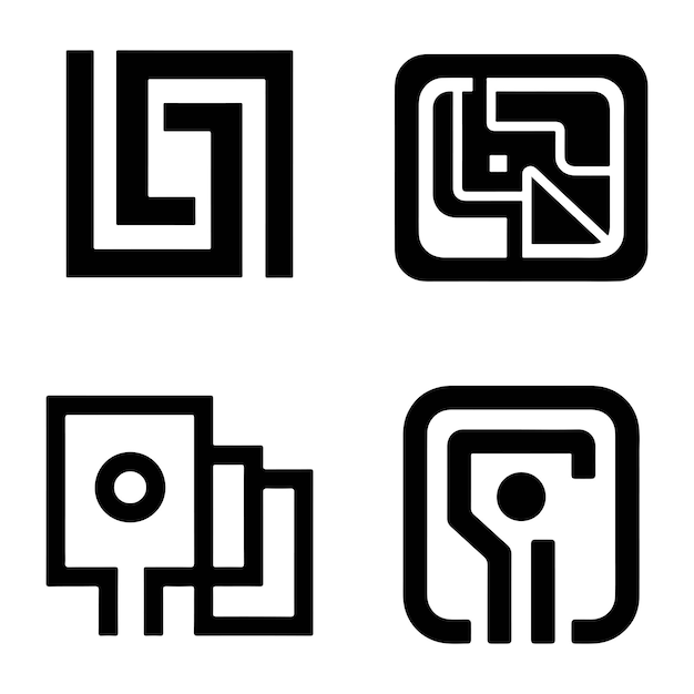 Abstract Technology Icons Set for Digital Design