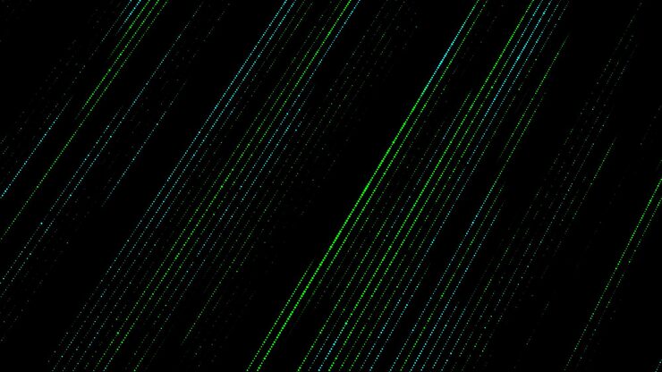 Vector abstract texture with circles matrix background motion dots in cyberspace halftone illustration technology background with data algorithms hacked security particles pattern