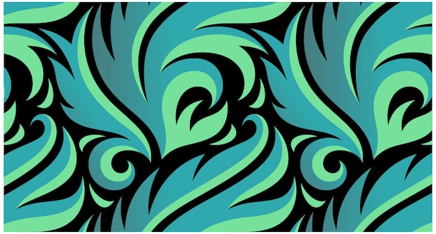 Abstract Tribal Swirl Pattern Abstract pluma de plumas orgánicas sin costuras Papel de pared de arte de garabateo aleatorio