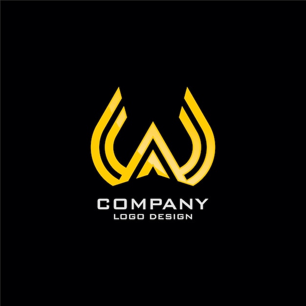 Abstract W Symbol Line Art Logo Design
