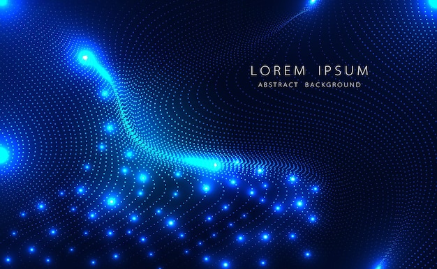 Abstract Wave Vector Hermosas líneas concepto tecnología red conexión a internet sobre un fondo azul futurista moderno