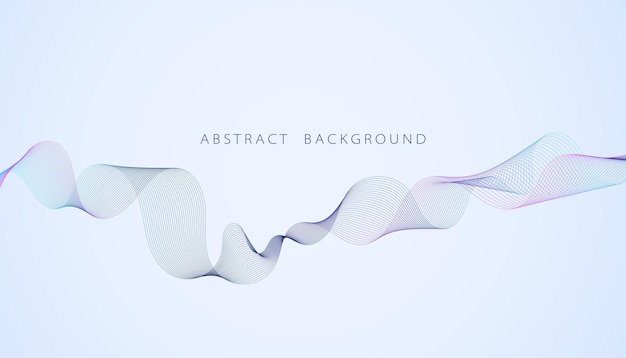 Abstract Wave Vector Hermosas líneas concepto tecnología red internet conexión particular molecular sobre un fondo gris moderno futurista