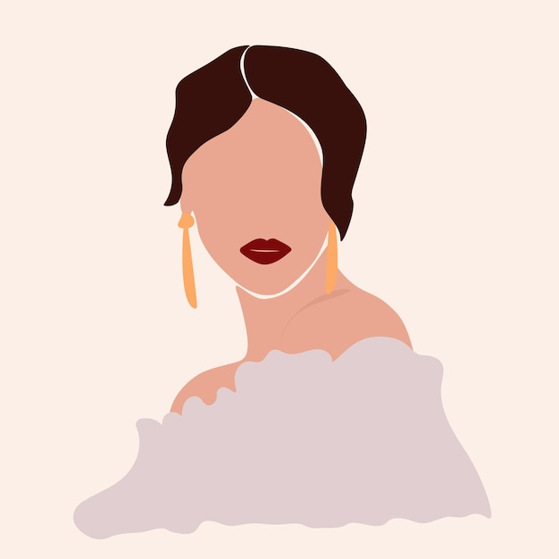 Abstracta sin rostro mujer boho elegante