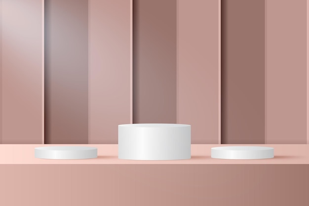 Abstracto 3D fondo de podio de oro rosa Moderno modelo minimalista para la exhibición de productos