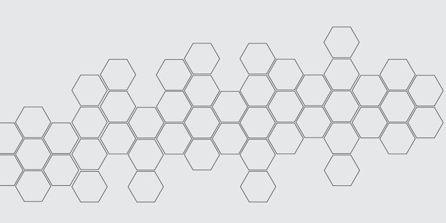 Abstracto 3d hexágono gris y blanco tecnología de línea de estilo panal de huevo fondo de patrón sin costura